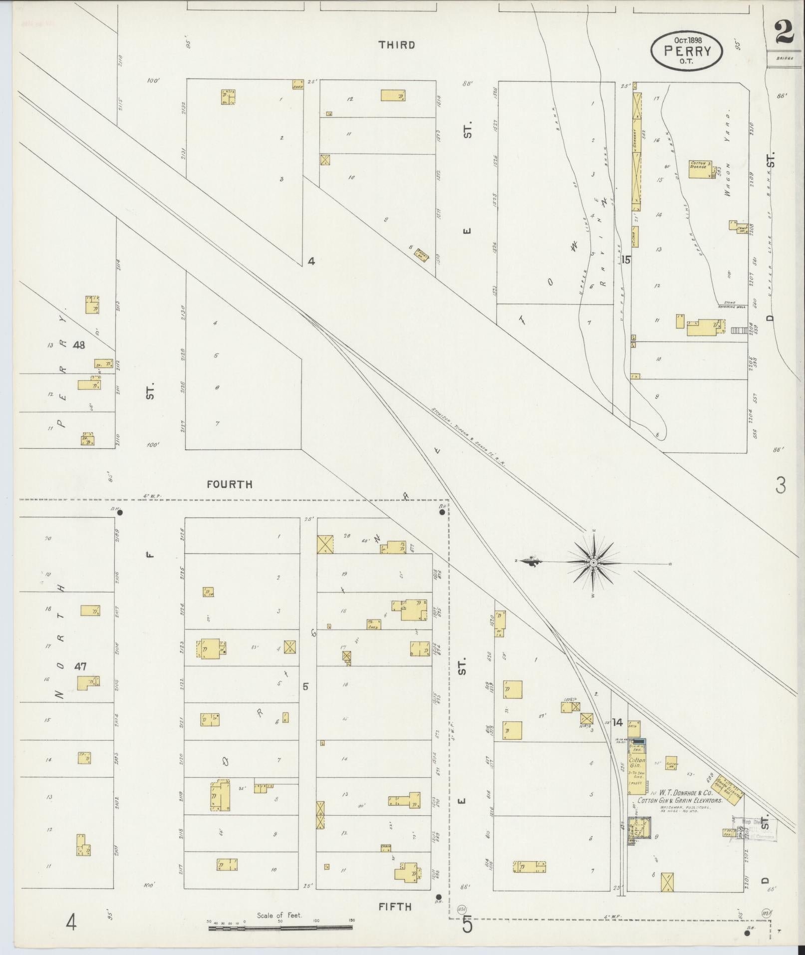 Sanborn Fire Insurance Map from Perry, Noble County, Oklahoma (1898), Sheet #0002 - Complete Map Set gallery image, historic Sanborn map, vintage wall art, Oklahoma Oklahoma