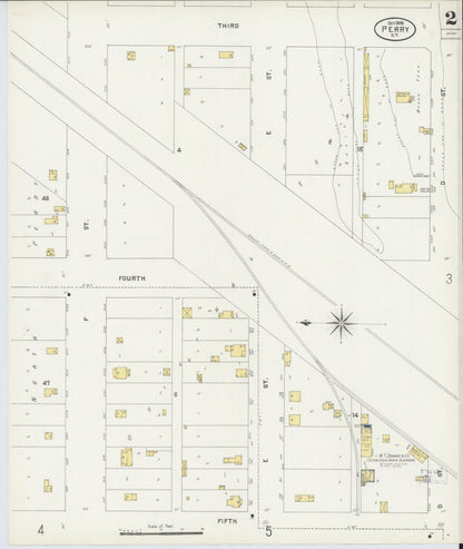 Sanborn Fire Insurance Map from Perry, Noble County, Oklahoma (1898), Sheet #0002 - Complete Map Set gallery image, historic Sanborn map, vintage wall art, Oklahoma Oklahoma
