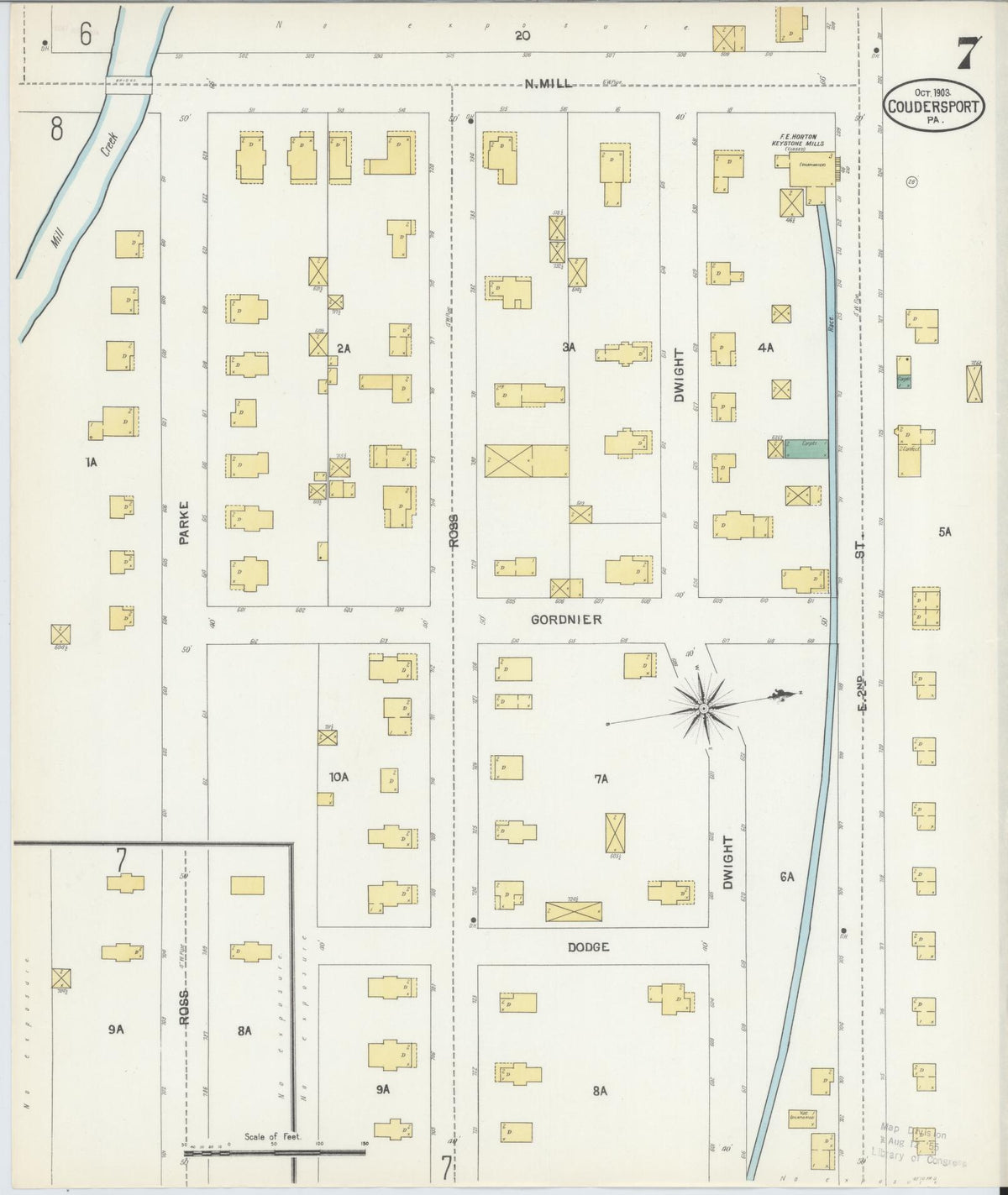 Sanborn Fire Insurance Map from Coudersport, Potter County, Pennsylvania (1903), Sheet #0007 - Complete Map Set gallery image, historic Sanborn map, vintage wall art, Pennsylvania Pennsylvania