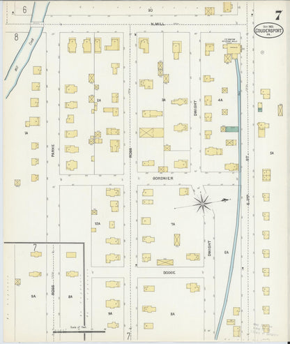 Sanborn Fire Insurance Map from Coudersport, Potter County, Pennsylvania (1903), Sheet #0007 - Complete Map Set gallery image, historic Sanborn map, vintage wall art, Pennsylvania Pennsylvania