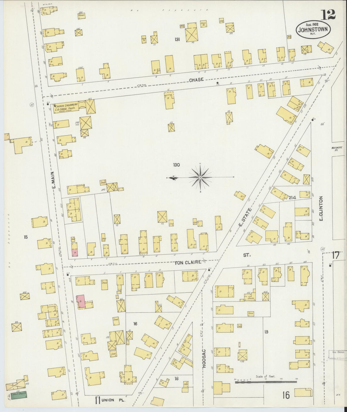 Sanborn Fire Insurance Map from Johnstown, Fulton County, New York (1902), Sheet #0012 - Complete Map Set gallery image, historic Sanborn map, vintage wall art, New York New York