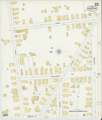 Sanborn Fire Insurance Map from Johnstown, Fulton County, New York (1902), Sheet #0012 - Complete Map Set gallery image, historic Sanborn map, vintage wall art, New York New York
