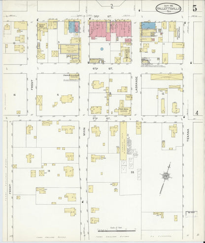 Sanborn Fire Insurance Map from Hallettsville, Lavaca County, Texas (1912), Sheet #0005 - Complete Map Set gallery image, historic Sanborn map, vintage wall art, Texas Texas