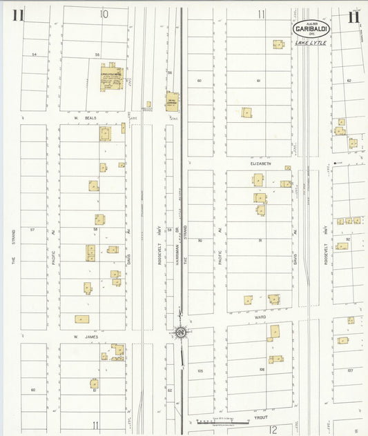 Sanborn Fire Insurance Map from Garibaldi, Tillamook County, Oregon (1929), Sheet #0011 - Historic Sanborn Fire Insurance Map Print, vintage old map wall art, antique decor, genealogy gift, Oregon Oregon map