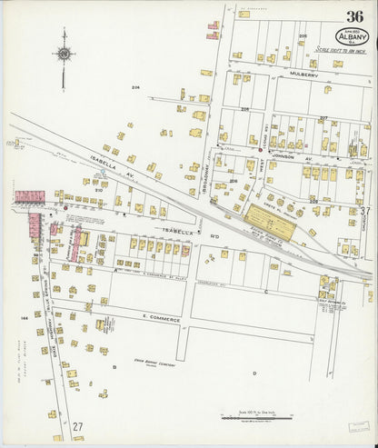 Sanborn Fire Insurance Map from Albany, Dougherty County, Georgia (1920), Sheet #0036 - Complete Map Set gallery image, historic Sanborn map, vintage wall art, Georgia Georgia