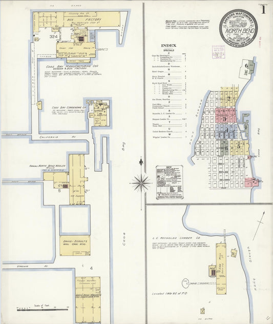 Sanborn Fire Insurance Map from North Bend, Coos County, Oregon. (1907) – Historic Sanborn Fire Insurance Map Print