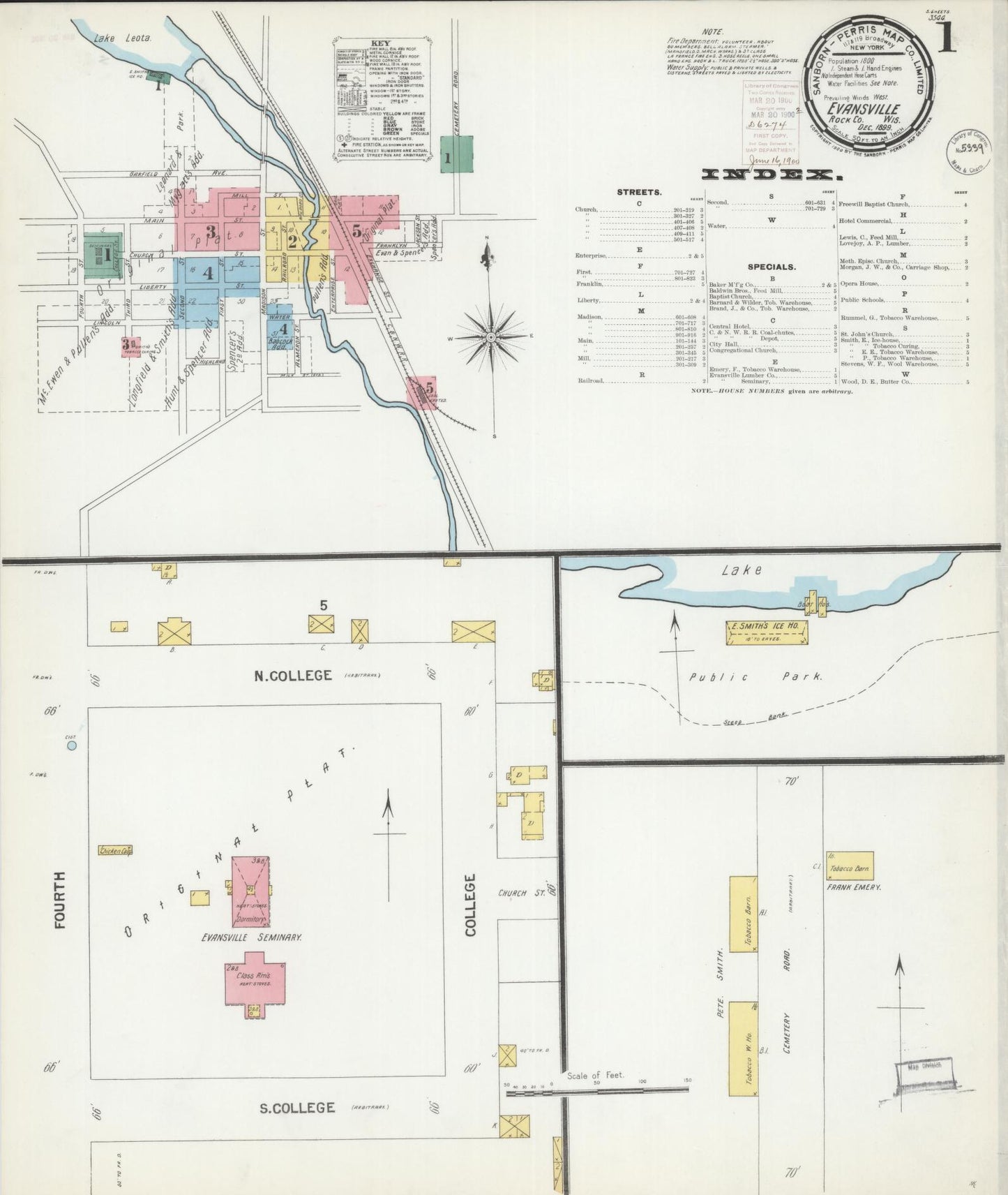 Sanborn Fire Insurance Map from Evansville, Rock County, Wisconsin (1899), Sheet #0001 - Complete Map Set gallery image, historic Sanborn map, vintage wall art, Wisconsin Wisconsin