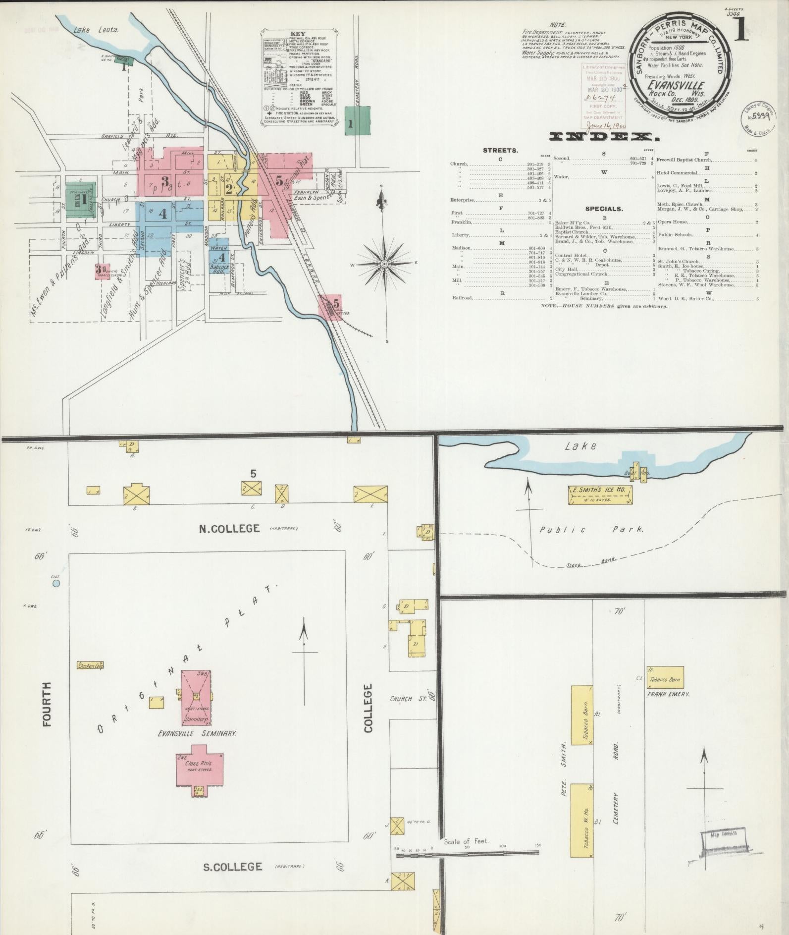 Sanborn Fire Insurance Map from Evansville, Rock County, Wisconsin (1899), Sheet #0001 - Complete Map Set gallery image, historic Sanborn map, vintage wall art, Wisconsin Wisconsin