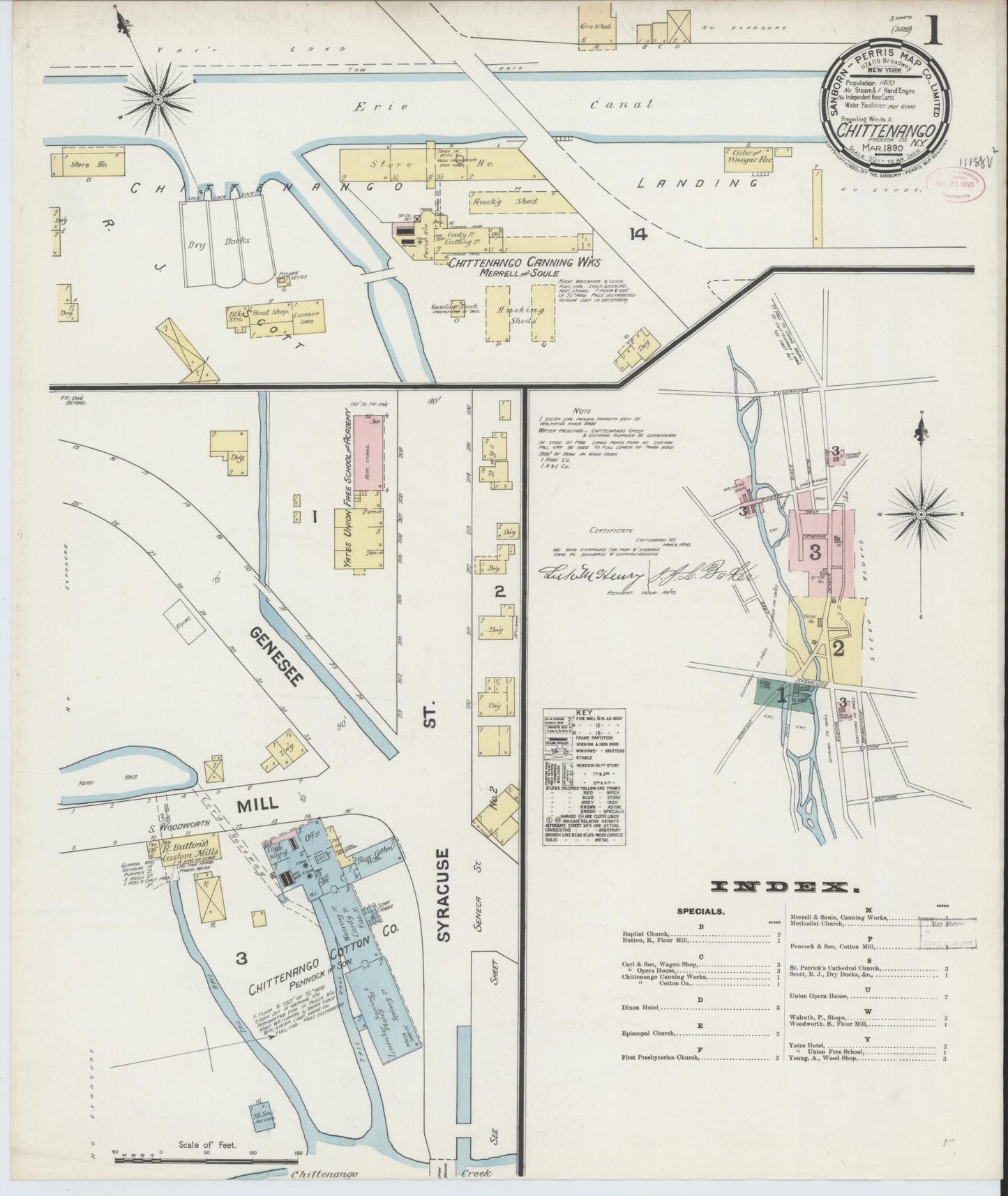 Sanborn Fire Insurance Map from Chittenango, Madison County, New York. (1890) – Historic Sanborn Fire Insurance Map Print