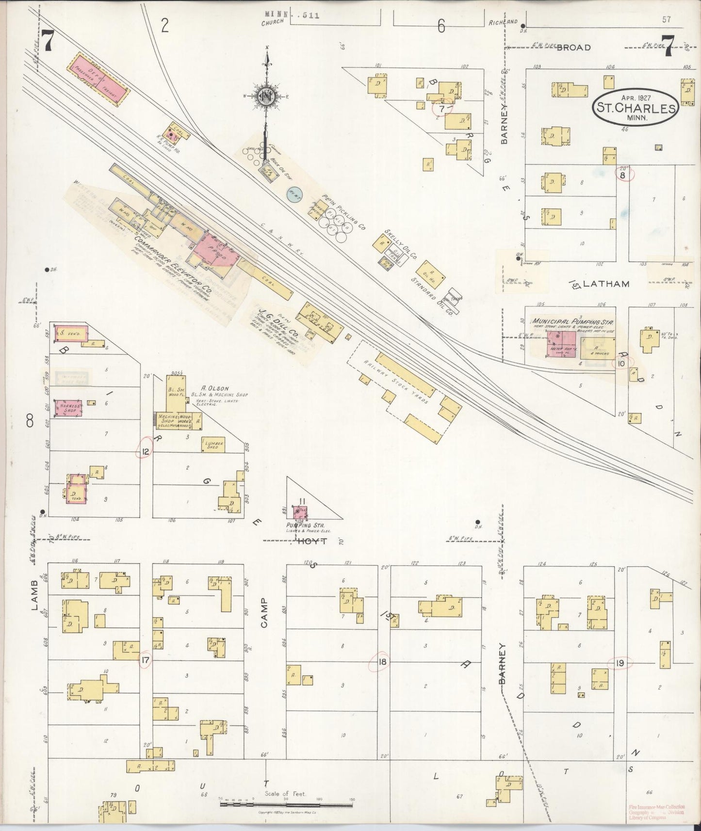 Sanborn Fire Insurance Map from Saint Charles, Winona County, Minnesota (1940), Sheet #0007 - Complete Map Set gallery image, historic Sanborn map, vintage wall art, Minnesota Minnesota