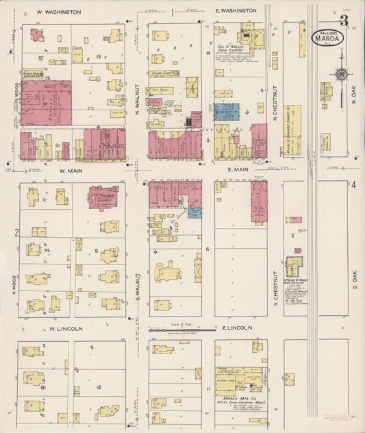 Sanborn Fire Insurance Map from Maroa, Macon County, Illinois (1922), Sheet #0003 - Historic Sanborn Fire Insurance Map Print, vintage old map wall art, antique decor, genealogy gift, Illinois Illinois map