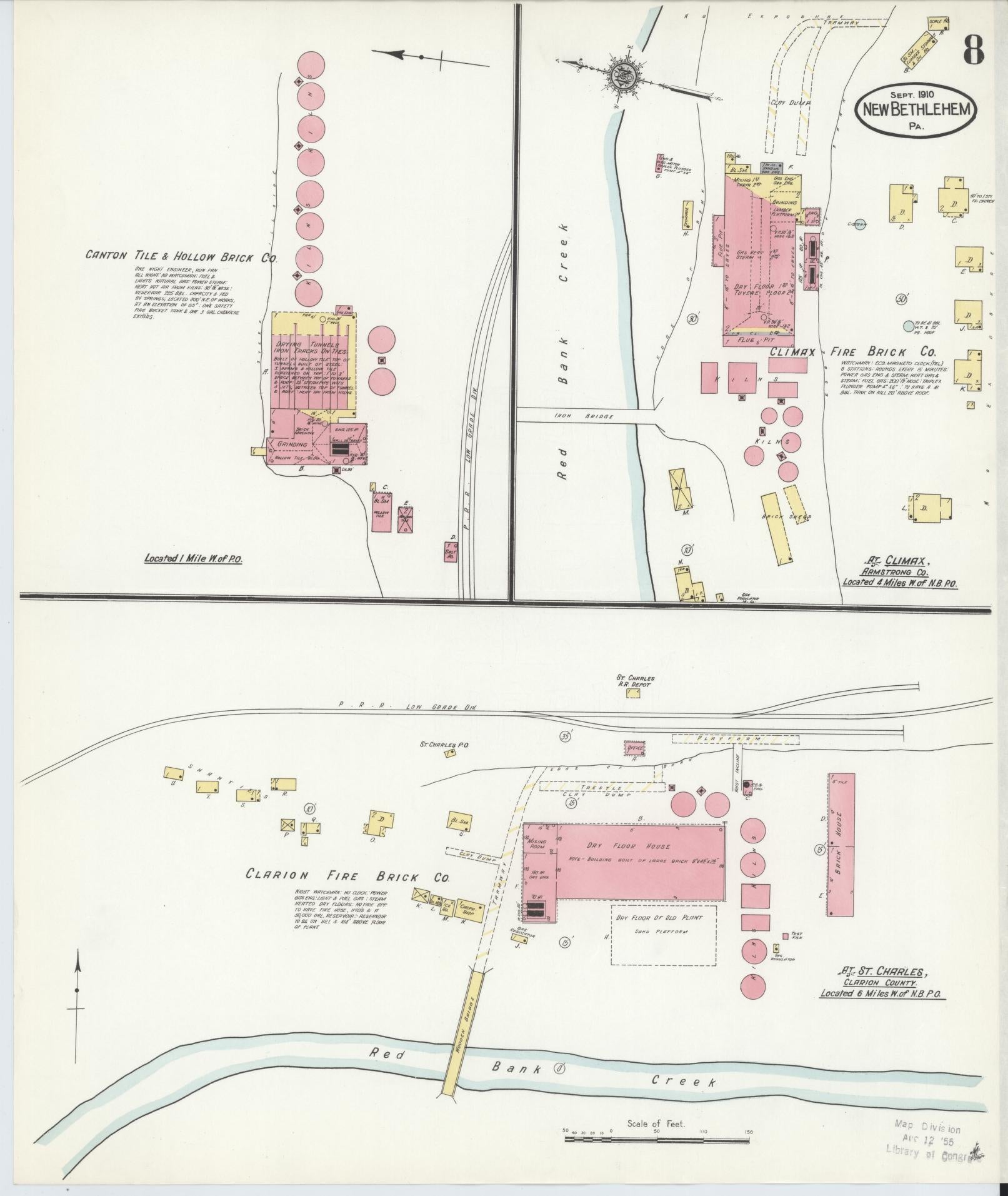 Sanborn Fire Insurance Map from New Bethlehem, Clarion County, Pennsylvania (1910), Sheet #0008 - Complete Map Set gallery image, historic Sanborn map, vintage wall art, Pennsylvania Pennsylvania
