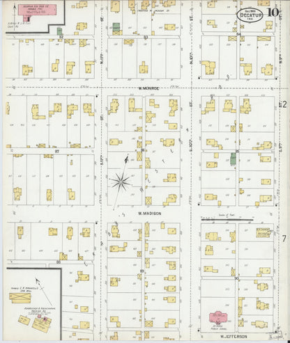 Sanborn Fire Insurance Map from Decatur, Adams County, Indiana (1900), Sheet #0010 - Complete Map Set gallery image, historic Sanborn map, vintage wall art, Indiana Indiana