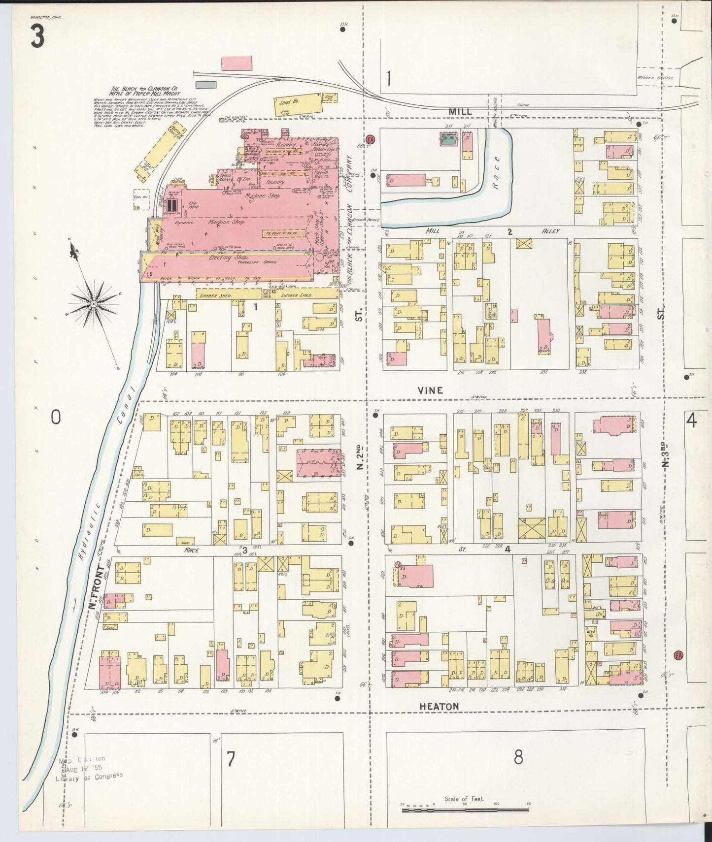 Sanborn Fire Insurance Map from Hamilton, Butler County, Ohio (1899), Sheet #0003 - Historic Sanborn Fire Insurance Map Print, vintage old map wall art, antique decor, genealogy gift, Ohio Ohio map
