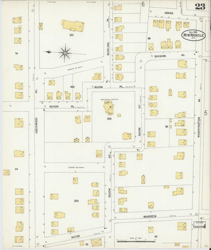 Sanborn Fire Insurance Map from New Rochelle, Westchester County, New York (1903), Sheet #0023 - Complete Map Set gallery image, historic Sanborn map, vintage wall art, New York New York