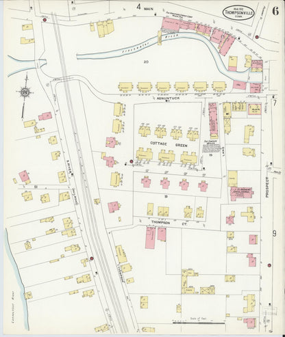 Sanborn Fire Insurance Map from Thompsonville, Hartford County, Connecticut (1912), Sheet #0006 - Complete Map Set gallery image, historic Sanborn map, vintage wall art, Connecticut Connecticut