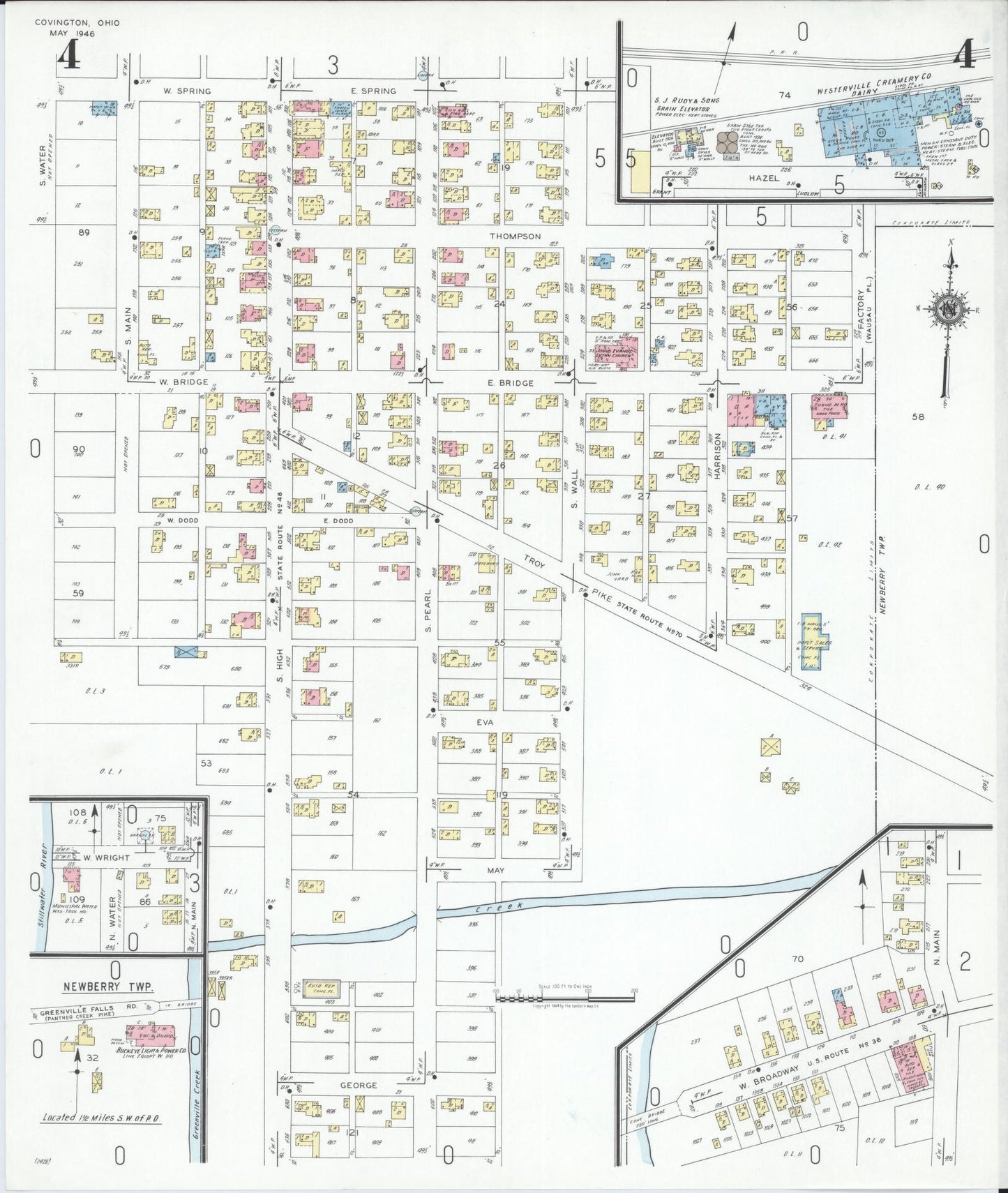 Sanborn Fire Insurance Map from Covington, Miami County, Ohio (1946), Sheet #0004 - Complete Map Set gallery image, historic Sanborn map, vintage wall art, Ohio Ohio