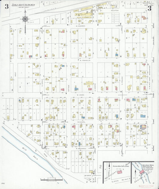 Sanborn Fire Insurance Map from Rockton, Winnebago County, Illinois (1939), Sheet #0003 - Historic Sanborn Fire Insurance Map Print, vintage old map wall art, antique decor, genealogy gift, Illinois Illinois map