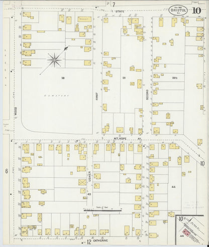 Sanborn Fire Insurance Map from Bristol, Bristol County, Rhode Island (1903), Sheet #0010 - Complete Map Set gallery image, historic Sanborn map, vintage wall art, Rhode Island Rhode Island