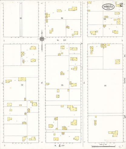 Sanborn Fire Insurance Map from Grangeville, Idaho County, Idaho (1910), Sheet #0002 - Complete Map Set gallery image, historic Sanborn map, vintage wall art, Grangeville Idaho
