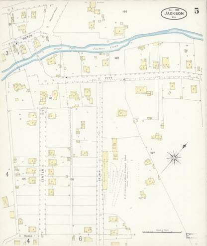 Sanborn Fire Insurance Map from Jackson, Amador County, California (1898), Sheet #0005 - Complete Map Set gallery image, historic Sanborn map, vintage wall art, California California