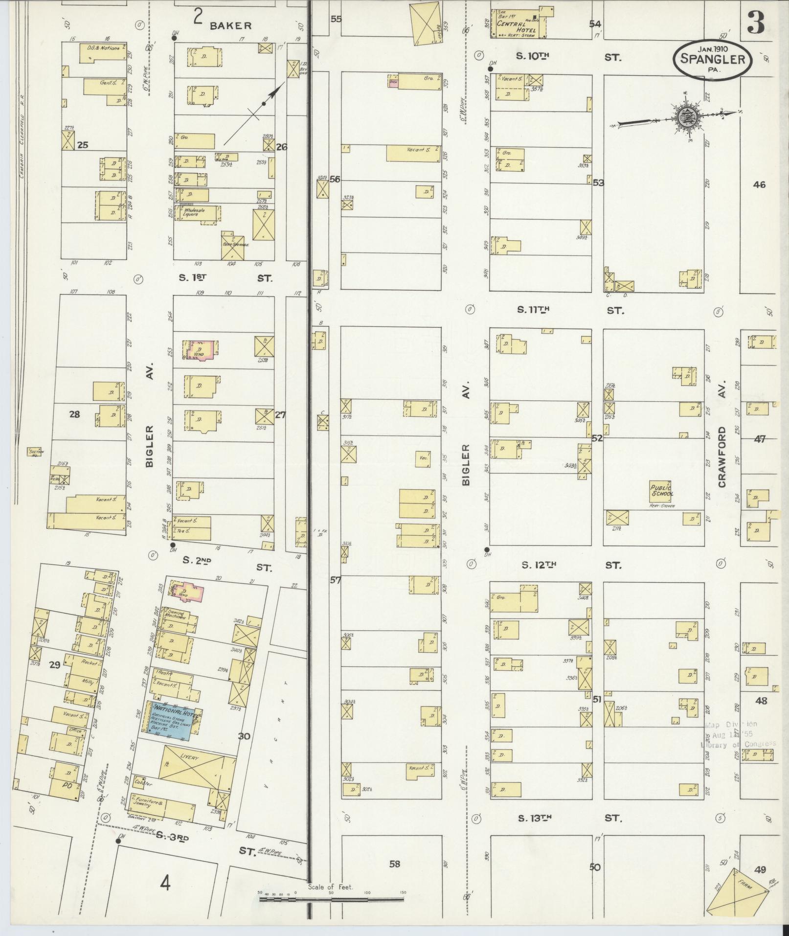 Sanborn Fire Insurance Map from Spangler, Cambria County, Pennsylvania (1910), Sheet #0003 - Complete Map Set gallery image, historic Sanborn map, vintage wall art, Pennsylvania Pennsylvania