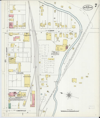 Sanborn Fire Insurance Map from Mount Sterling, Montgomery County, Kentucky (1901), Sheet #0007 - Complete Map Set gallery image, historic Sanborn map, vintage wall art, Kentucky Kentucky