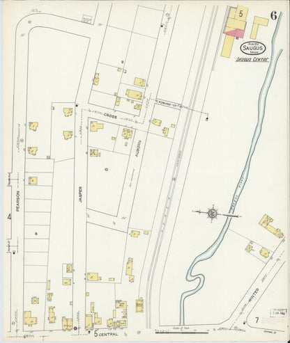 Sanborn Fire Insurance Map from Saugus, Essex County, Massachusetts (1913), Sheet #0006 - Complete Map Set gallery image, historic Sanborn map, vintage wall art, Massachusetts Massachusetts