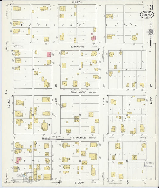 Sanborn Fire Insurance Map from Edina, Knox County, Missouri (1916), Sheet #0003 - Historic Sanborn Fire Insurance Map Print, vintage old map wall art, antique decor, genealogy gift, Missouri Missouri map