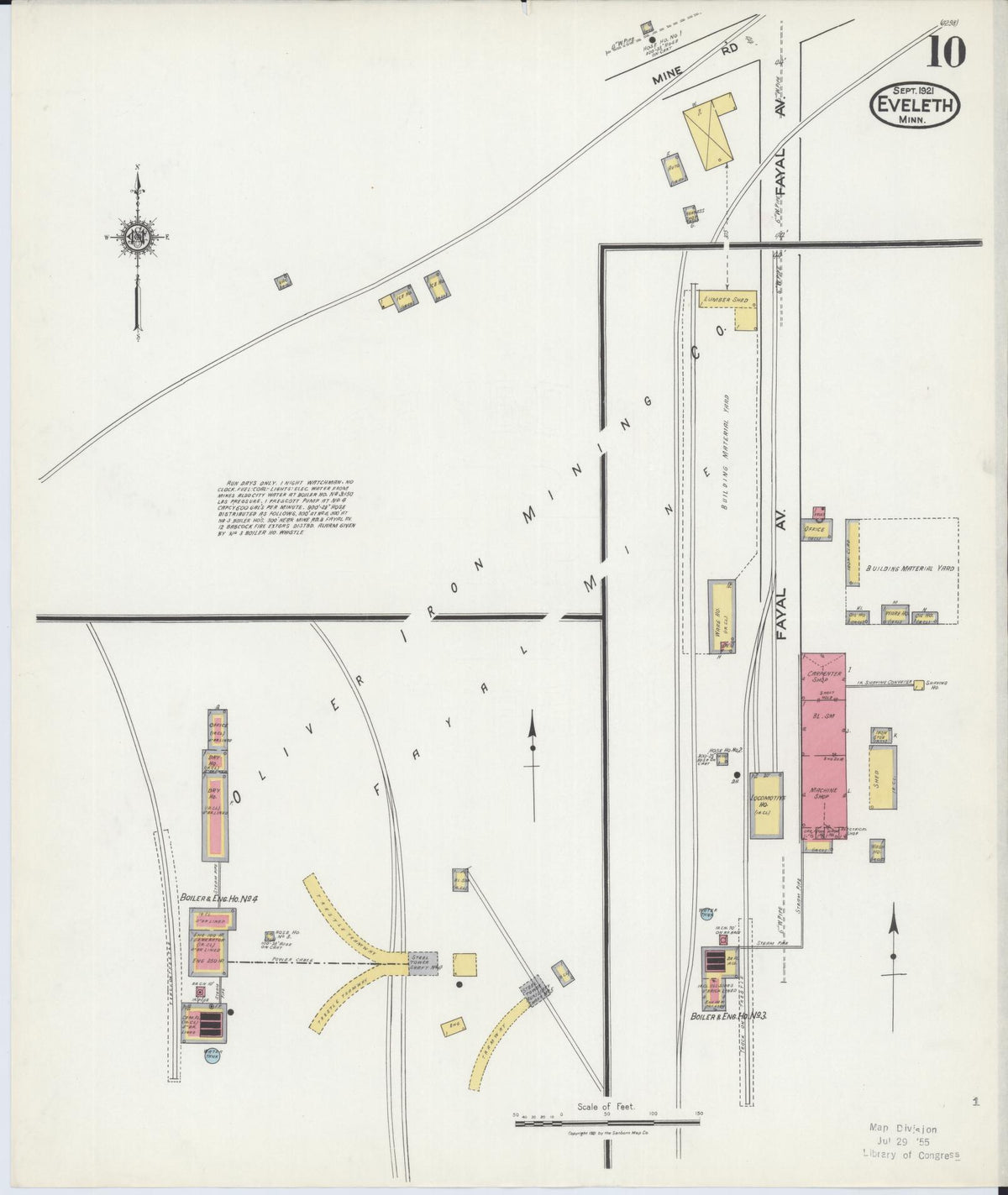 Sanborn Fire Insurance Map from Eveleth, Saint Louis County, Minnesota (1921), Sheet #0010 - Complete Map Set gallery image, historic Sanborn map, vintage wall art, Minnesota Minnesota