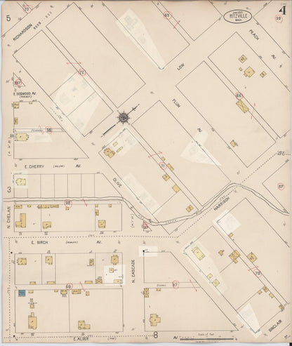 Sanborn Fire Insurance Map from Ritzville, Adams County, Washington (1939), Sheet #0004 - Complete Map Set gallery image, historic Sanborn map, vintage wall art, Washington Washington