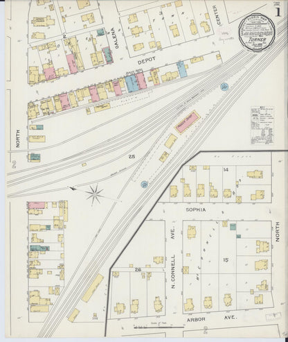 Sanborn Fire Insurance Map from Turner, Du Page County, Illinois (1893), Sheet #0001 - Complete Map Set gallery image, historic Sanborn map, vintage wall art, Illinois Illinois