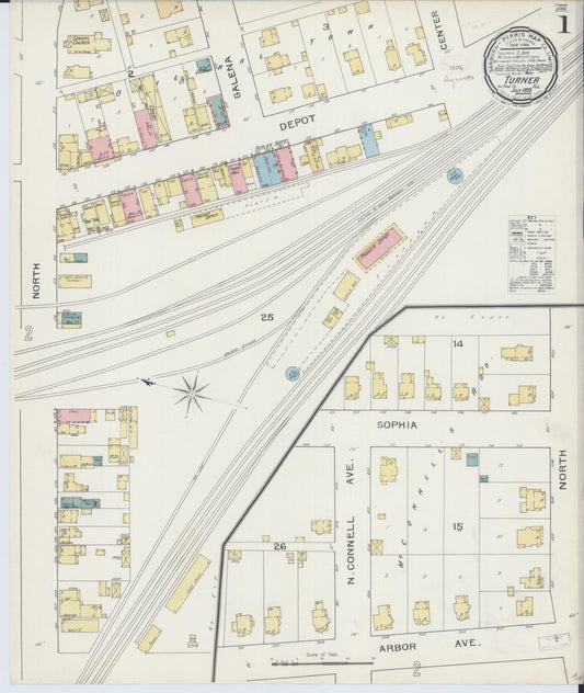 Sanborn Fire Insurance Map from Turner, Du Page County, Illinois (1893), Sheet #0001 - Complete Map Set gallery image, historic Sanborn map, vintage wall art, Illinois Illinois
