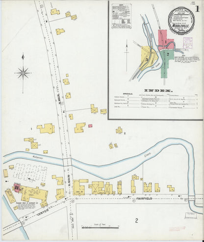 Sanborn Fire Insurance Map from Middleville, Herkimer County, New York (1901), Sheet #0001 - Complete Map Set gallery image, historic Sanborn map, vintage wall art, New York New York