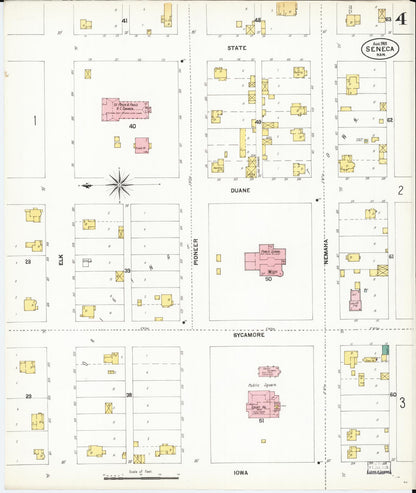 Sanborn Fire Insurance Map from Seneca, Nemaha County, Kansas (1901), Sheet #0004 - Complete Map Set gallery image, historic Sanborn map, vintage wall art, Kansas Kansas