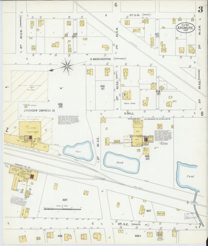 Sanborn Fire Insurance Map from Ardmore, Carter County, Oklahoma (1902), Sheet #0003 - Complete Map Set gallery image, historic Sanborn map, vintage wall art, Oklahoma Oklahoma
