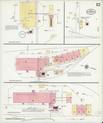 Sanborn Fire Insurance Map from La Grange, Troup County, Georgia (1911), Sheet #0012 - Complete Map Set gallery image, historic Sanborn map, vintage wall art, Georgia Georgia