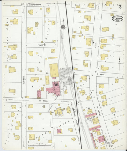 Sanborn Fire Insurance Map from Conway, Faulkner County, Arkansas (1919), Sheet #0002 - Complete Map Set gallery image, historic Sanborn map, vintage wall art, Arkansas Arkansas