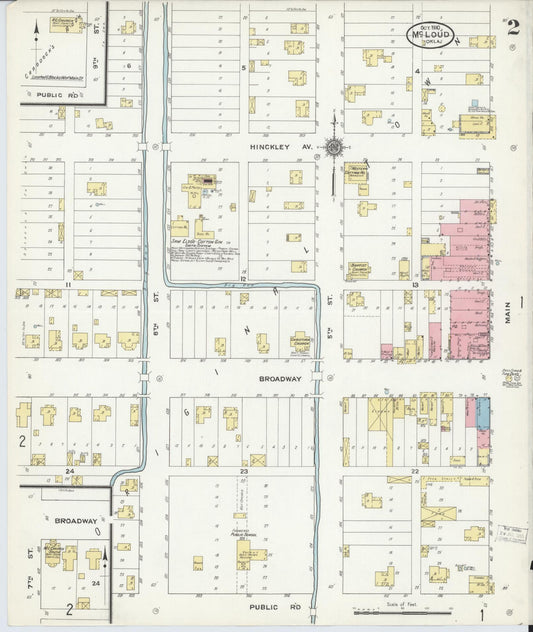 Sanborn Fire Insurance Map from McLoud, Pottawatomie County, Oklahoma (1910), Sheet #0002 - Historic Sanborn Fire Insurance Map Print, vintage old map wall art, antique decor, genealogy gift, Oklahoma Oklahoma map