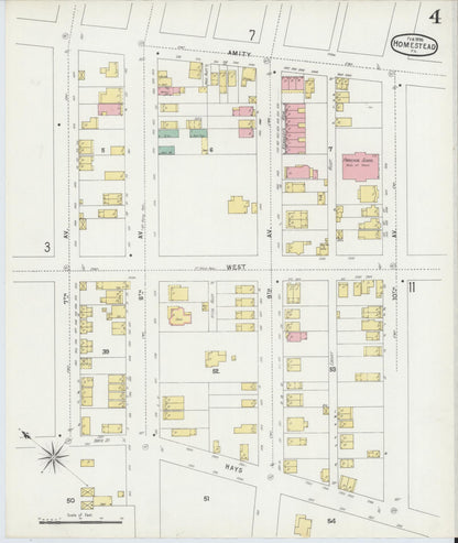 Sanborn Fire Insurance Map from Homestead, Allegheny County, Pennsylvania (1896), Sheet #0004 - Historic Sanborn Fire Insurance Map Print, vintage old map wall art, antique decor, genealogy gift, Pennsylvania Pennsylvania map