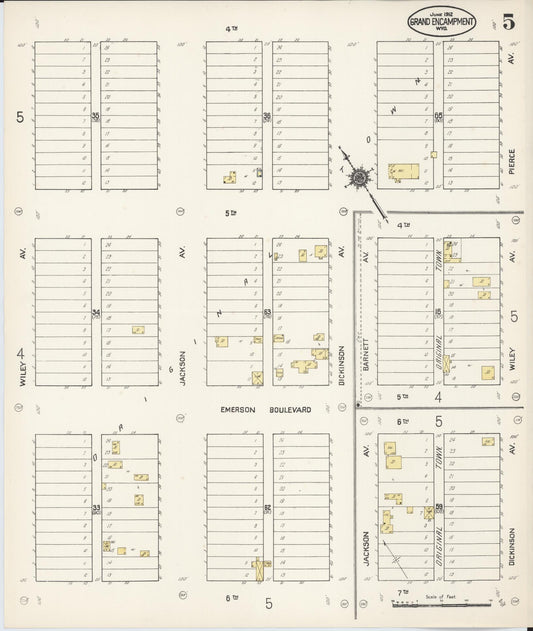 Sanborn Fire Insurance Map from Grand Encampment, Carbon County, Wyoming (1912), Sheet #0005 - Historic Sanborn Fire Insurance Map Print, vintage old map wall art, antique decor, genealogy gift, Wyoming Wyoming map