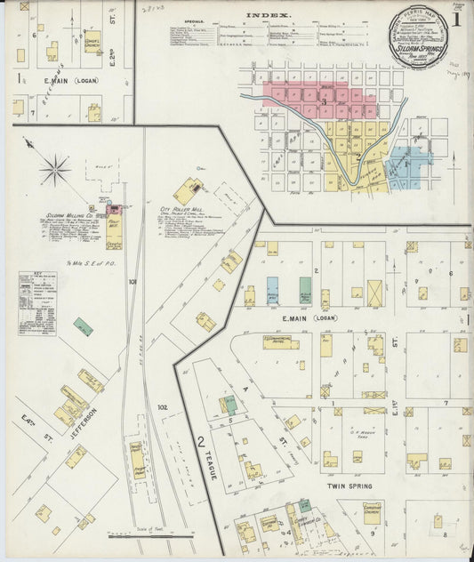 Sanborn Fire Insurance Map from Siloam Springs, Benton County, Arkansas. (1897) – Historic Sanborn Fire Insurance Map Print