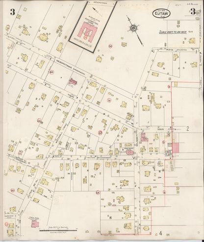 Sanborn Fire Insurance Map from Eutaw, Greene County, Alabama (1943), Sheet #0003 - Complete Map Set gallery image, historic Sanborn map, vintage wall art, Alabama Alabama