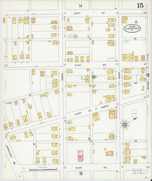Sanborn Fire Insurance Map from Clearfield, Clearfield County, Pennsylvania (1904), Sheet #0015 - Historic Sanborn Fire Insurance Map Print, vintage old map wall art, antique decor, genealogy gift, Pennsylvania Pennsylvania map