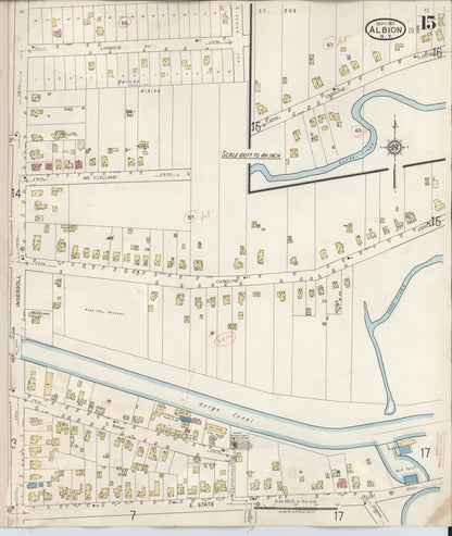 Sanborn Fire Insurance Map from Albion, Orleans County, New York (1941), Sheet #0015 - Complete Map Set gallery image, historic Sanborn map, vintage wall art, New York New York