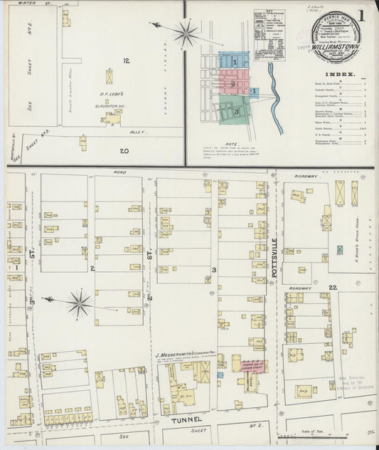 Sanborn Fire Insurance Map from Williamstown, Dauphin County, Pennsylvania (1890), Sheet #0001 - Historic Sanborn Fire Insurance Map Print, vintage old map wall art, antique decor, genealogy gift, Pennsylvania Pennsylvania map