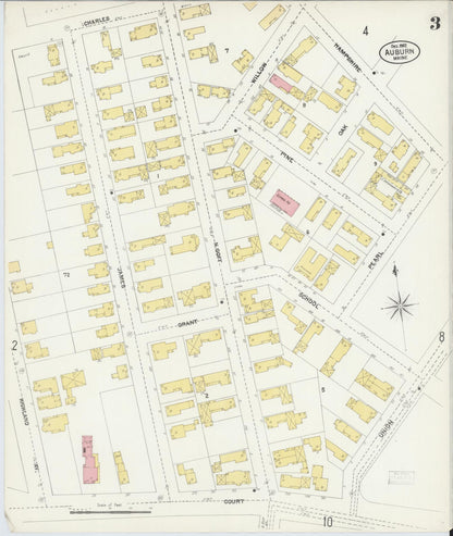 Sanborn Fire Insurance Map from Auburn, Androscoggin County, Maine (1902), Sheet #0003 - Complete Map Set gallery image, historic Sanborn map, vintage wall art, Maine Maine