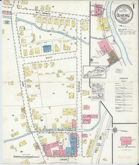 Sanborn Fire Insurance Map from Olive Hill, Carter County, Kentucky. (1920) – Historic Sanborn Fire Insurance Map Print