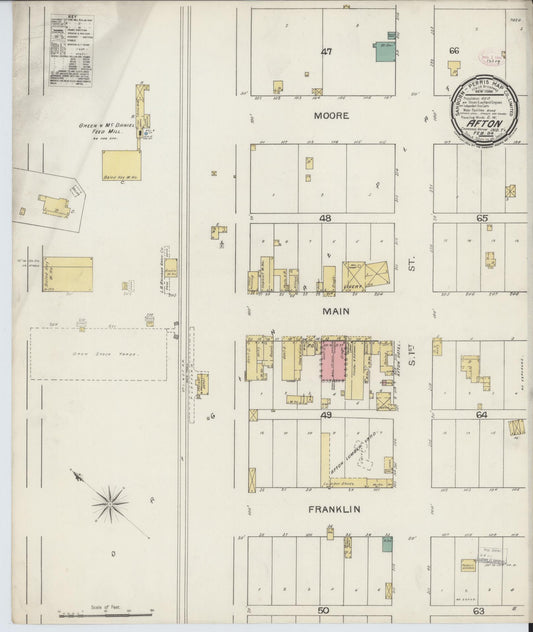 Sanborn Fire Insurance Map from Afton, Ottawa County, Oklahoma. (1894) – Historic Sanborn Fire Insurance Map Print