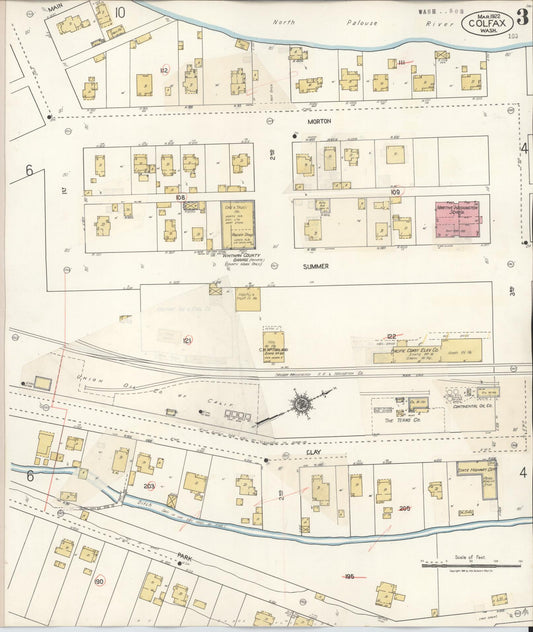 Sanborn Fire Insurance Map from Colfax, Whitman County, Washington (1939), Sheet #0003 - Historic Sanborn Fire Insurance Map Print, vintage old map wall art, antique decor, genealogy gift, Washington Washington map
